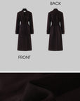 ROVENTE Manteau long maxi à double boutonnage et ceinture en mélange de laine