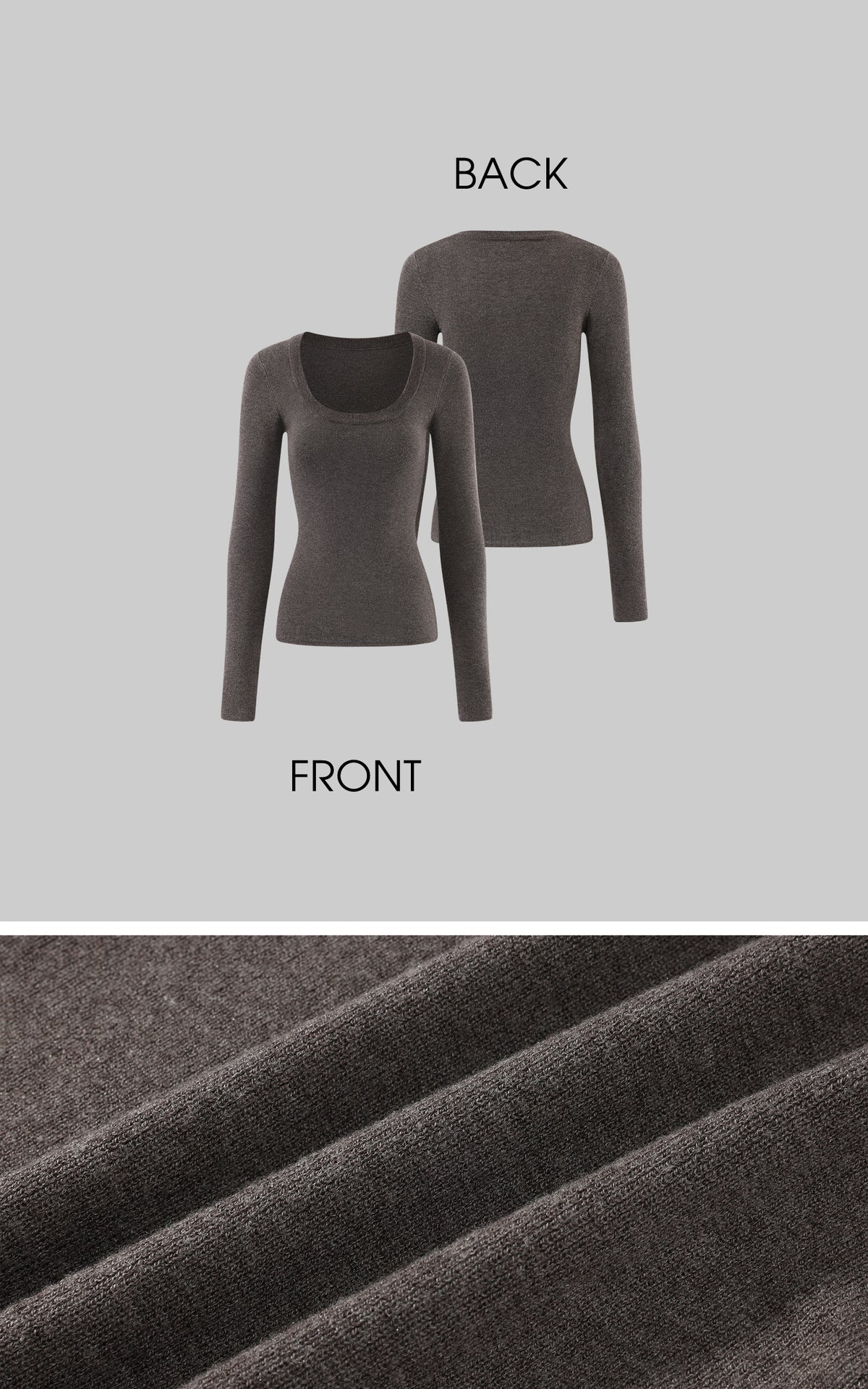 Rase le sol Deep Scoop Neck Slim Fit Knit Top