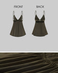 Hydrae Embroidered Sheer Babydoll Cami Top