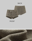 WARDEN EDGE Wool-like Structured High Waist Shorts