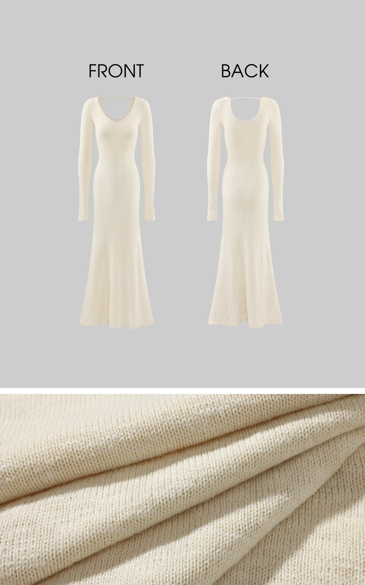 Rase le sol Hollow Cross Knit Maxi Dress