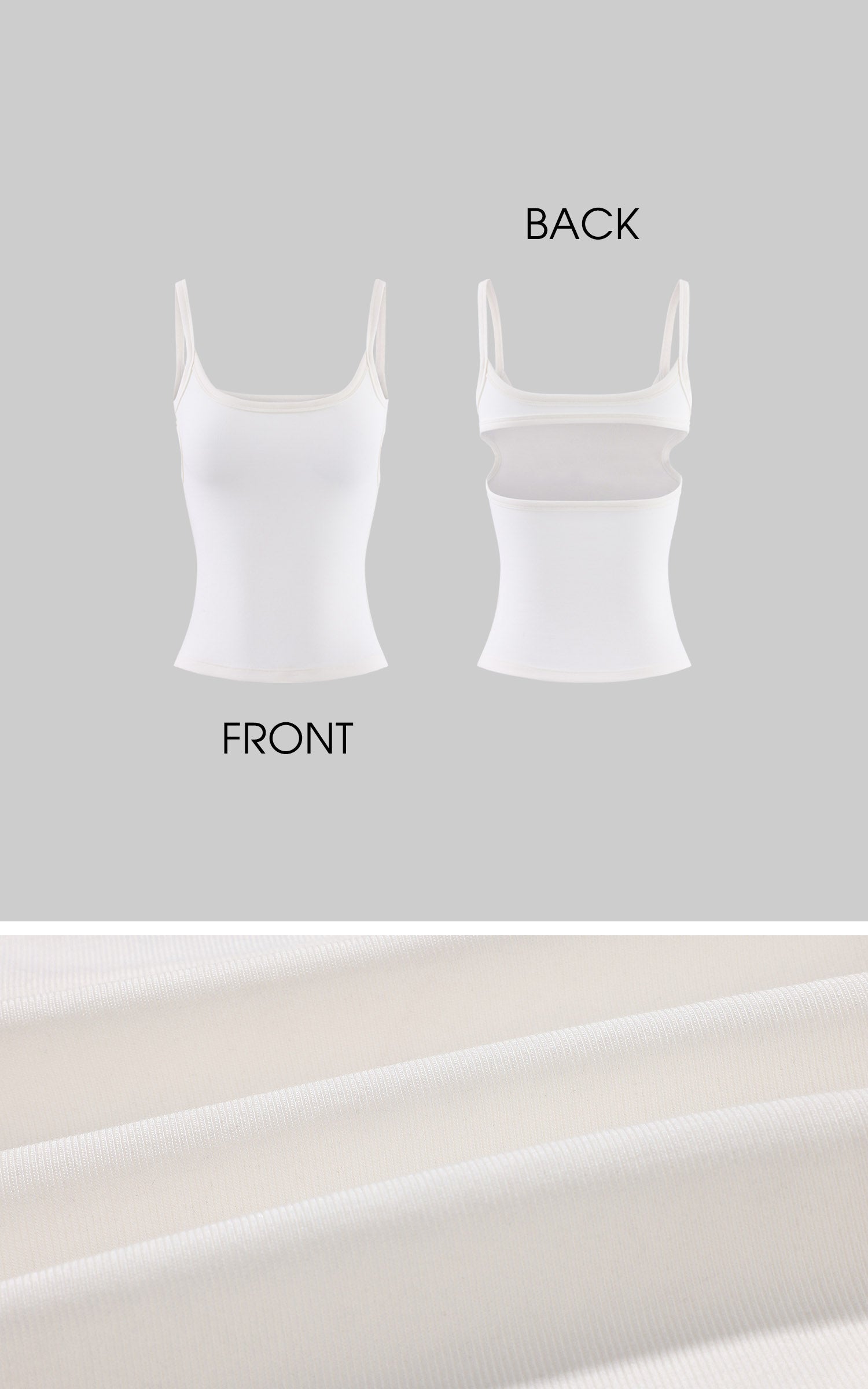 0122stepll Open Back Ribbed Camisole Top
