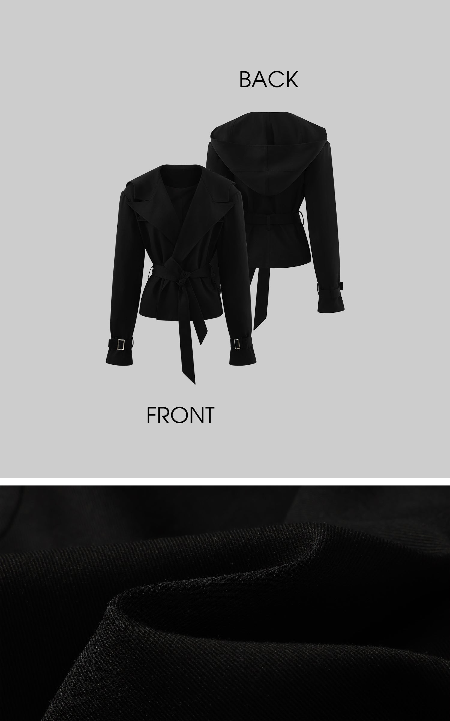 Rase le sol Structured Hooded Blazer and Wide Leg Trouser Set