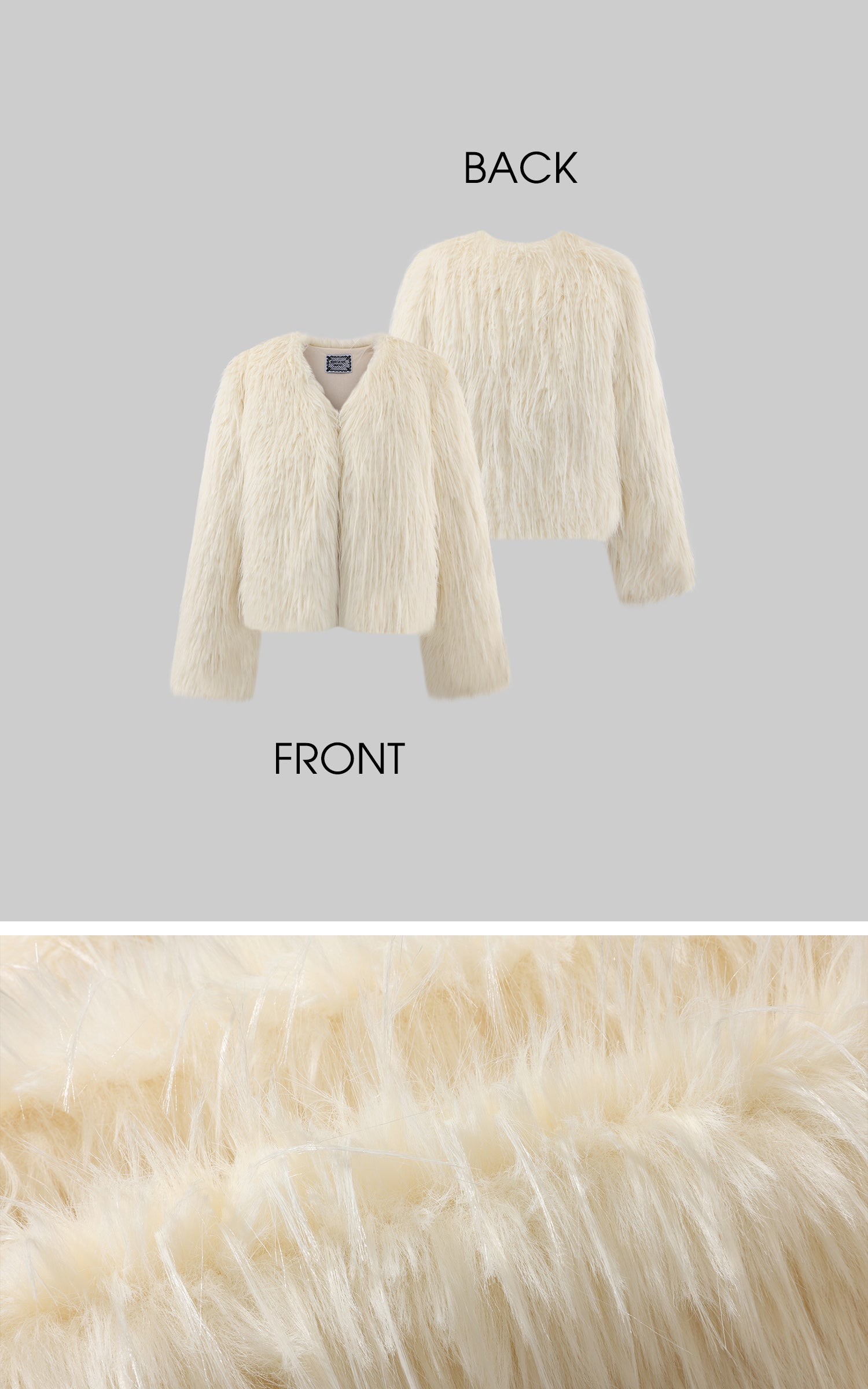 Rase le sol 페이크 퍼 크롭 자켓