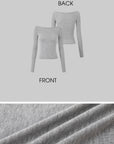 IAMXIAA Off-Shoulder Slim Long Sleeve Knit Top