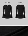 IAMXIAA Ruched Ribbed Longline Slim-Fit Knit Top