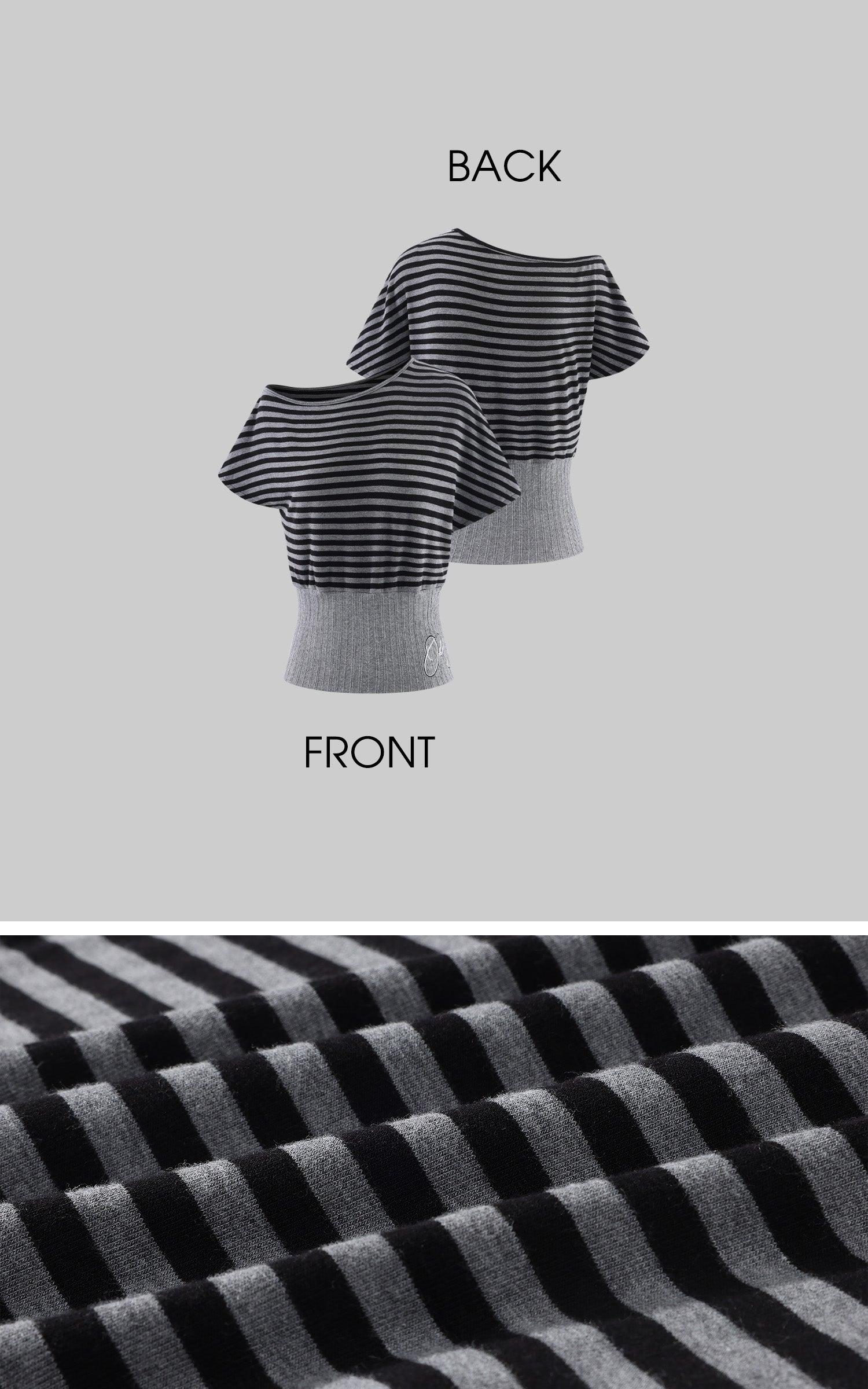 Rase le sol Off-Shoulder Striped Paneled Waist Top
