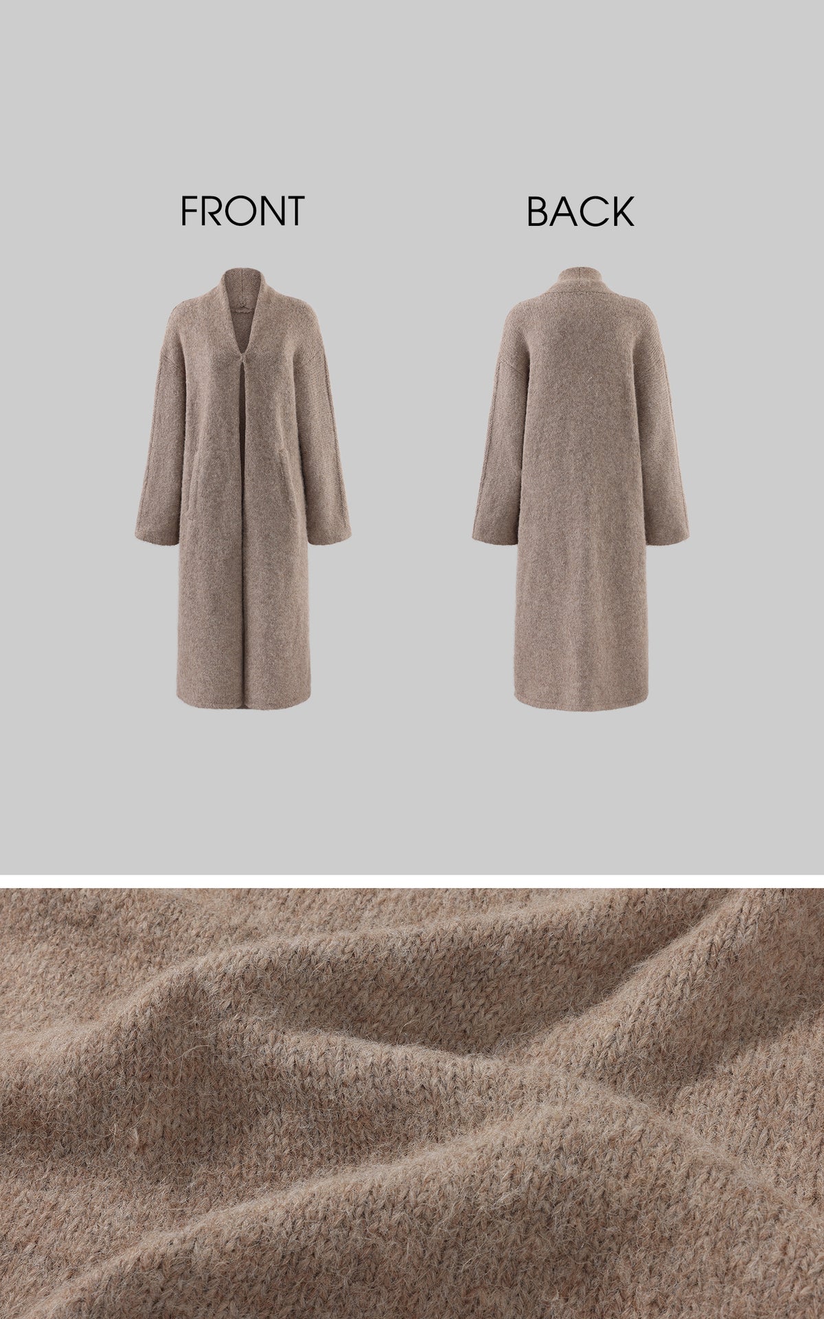 ROVENTE Brushed Longline Knit Cardigan