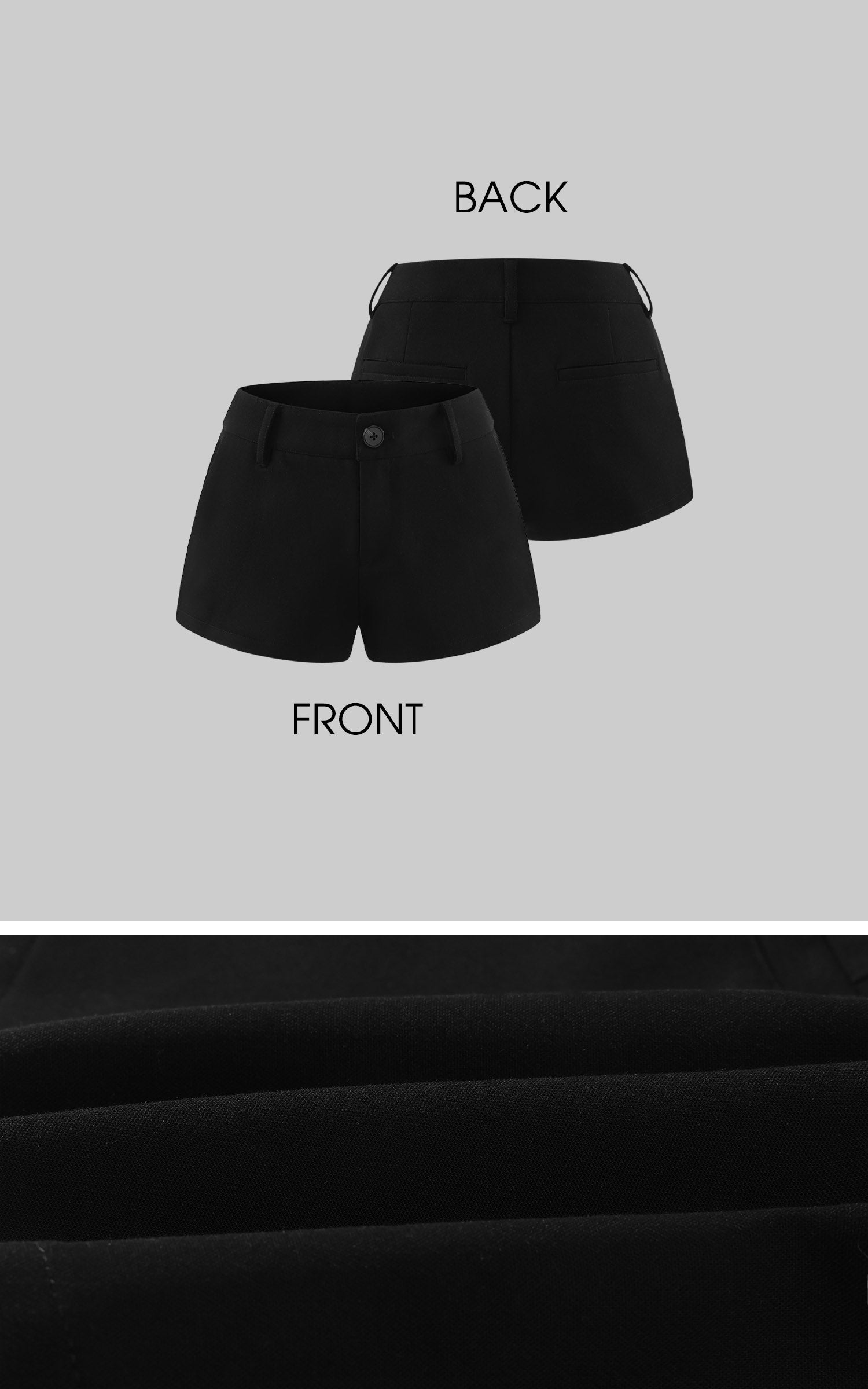 ROVENTE Minimal Tailored High Rise Mini Shorts with Structured Silhouette