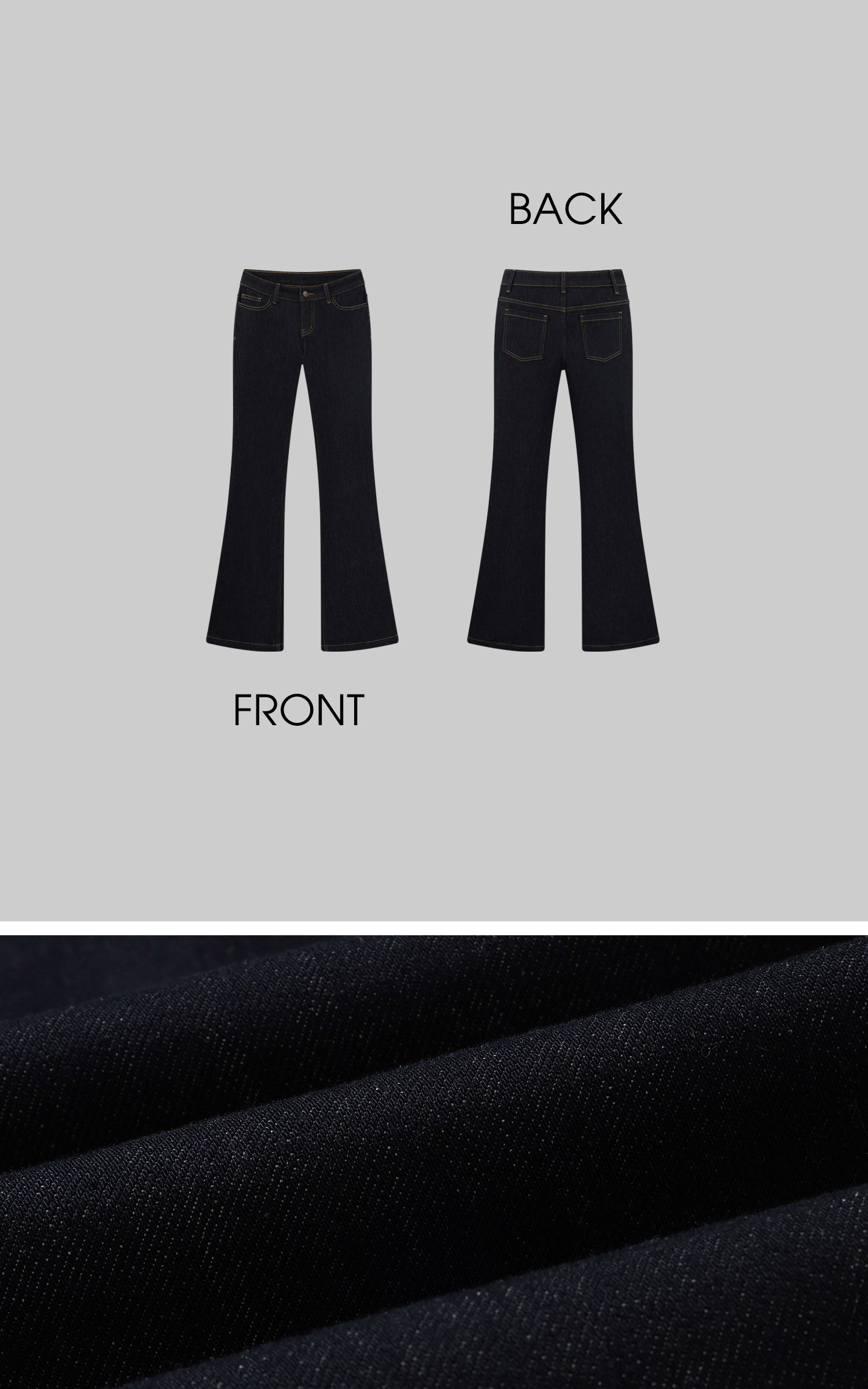 0122stepll Jean évasé droit taille basse