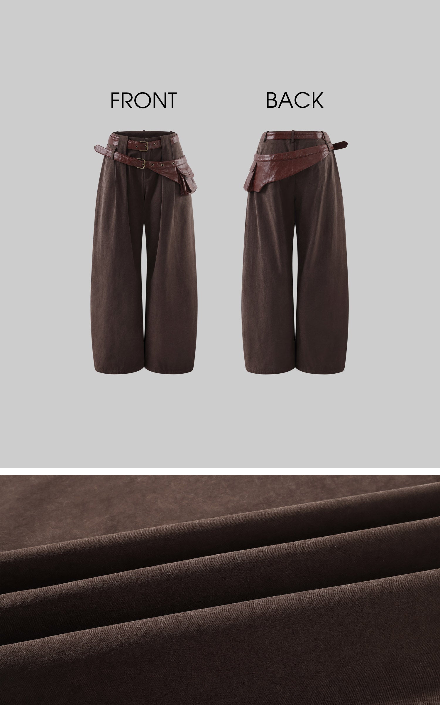 Rase le sol Layered Utility Belt Wide-Leg Pants