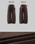 Rase le sol Layered Utility Belt Wide-Leg Pants