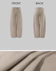 ROVENTE Low-Rise Suede-Look Wide-Leg Pants with Angled Front Pockets