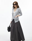 IAMXIAA High-Rise Gathered Maxi Skirt with Raw Hem Detail