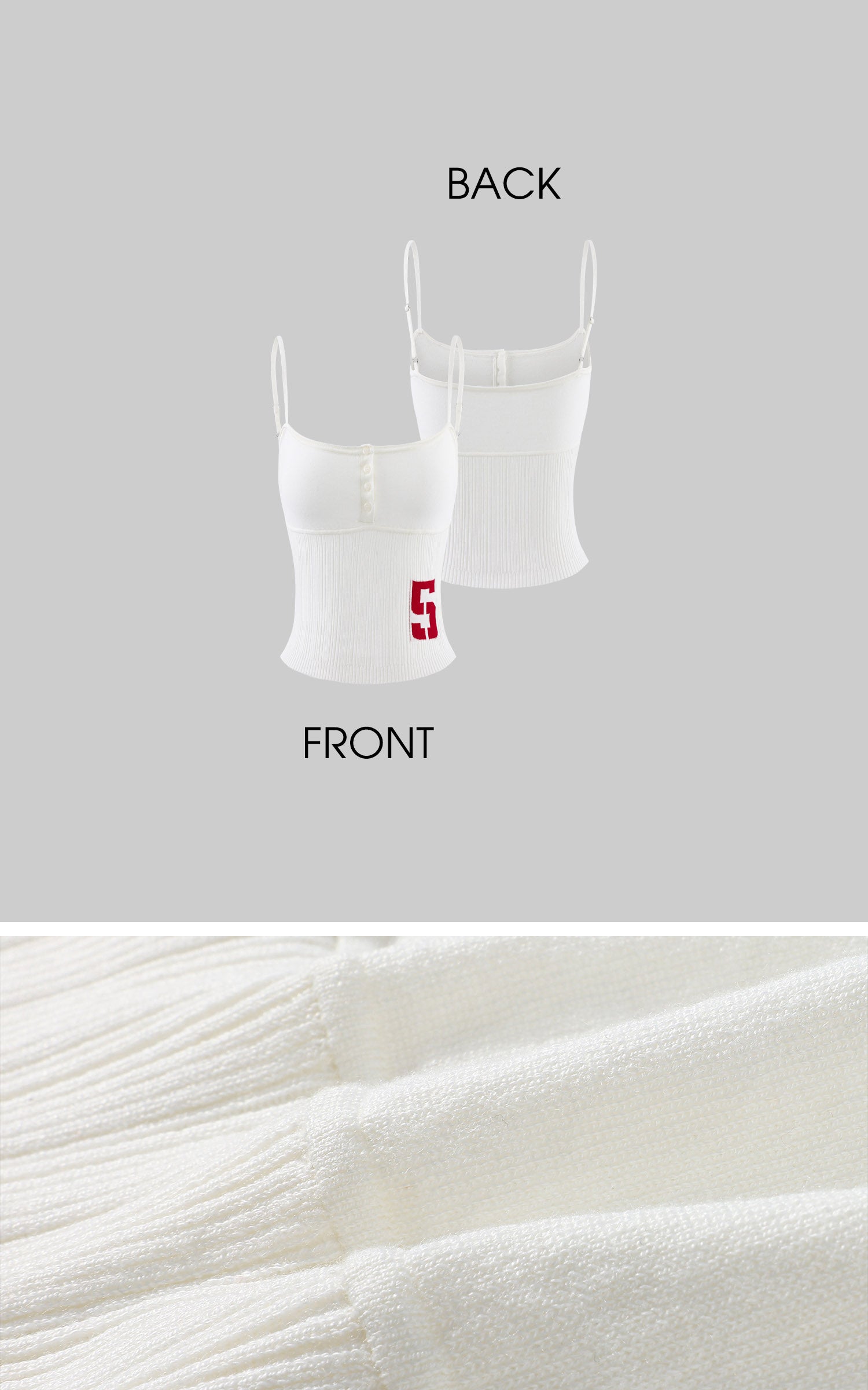 WARDEN EDGE Wool Varsity Number Knit Cami Top