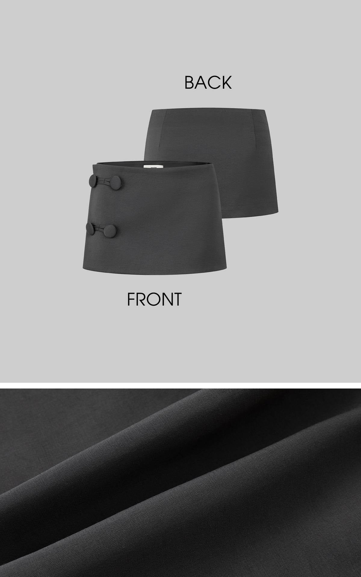 IAMXIAA Toggle Detail Low-Rise Mini Skirt