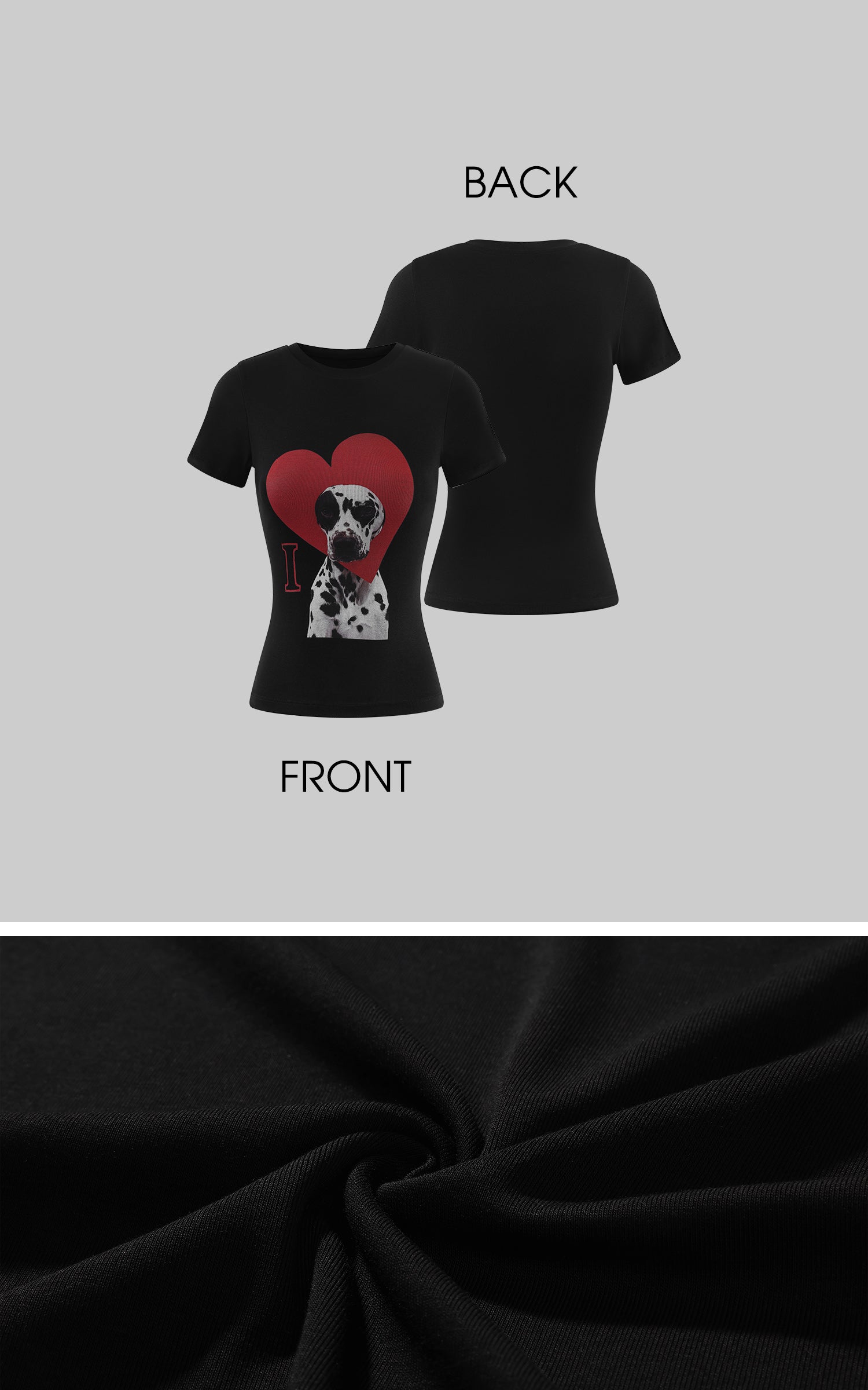 0122stepll Dalmatian Heart Graphic Baby Tee