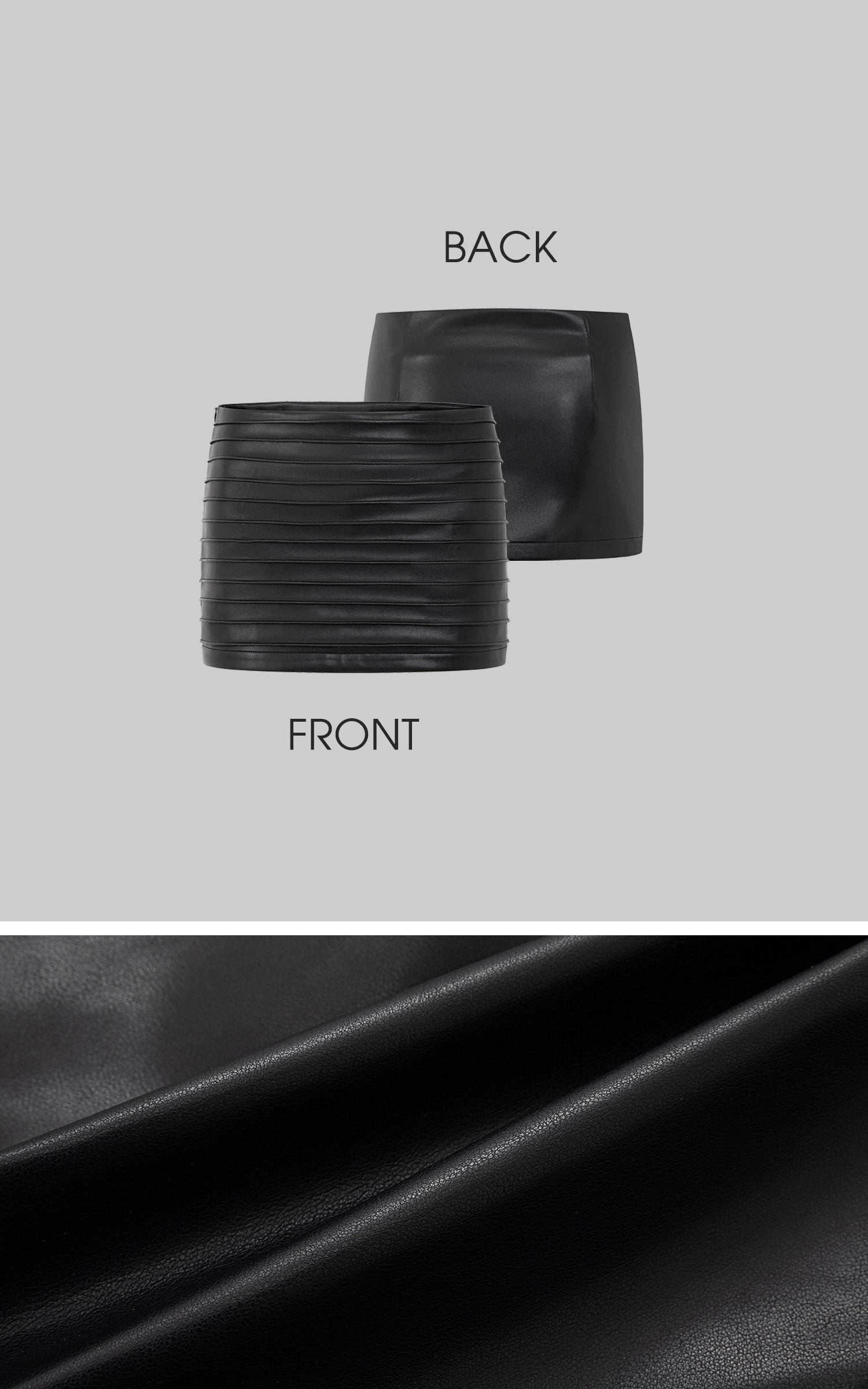 IAMXIAA High-Waisted Ruched Faux Leather Mini Skirt