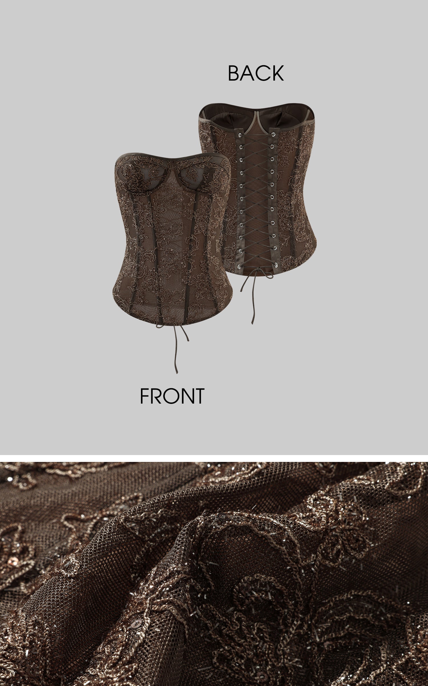 ROVENTE Strapless Lace Corset Top