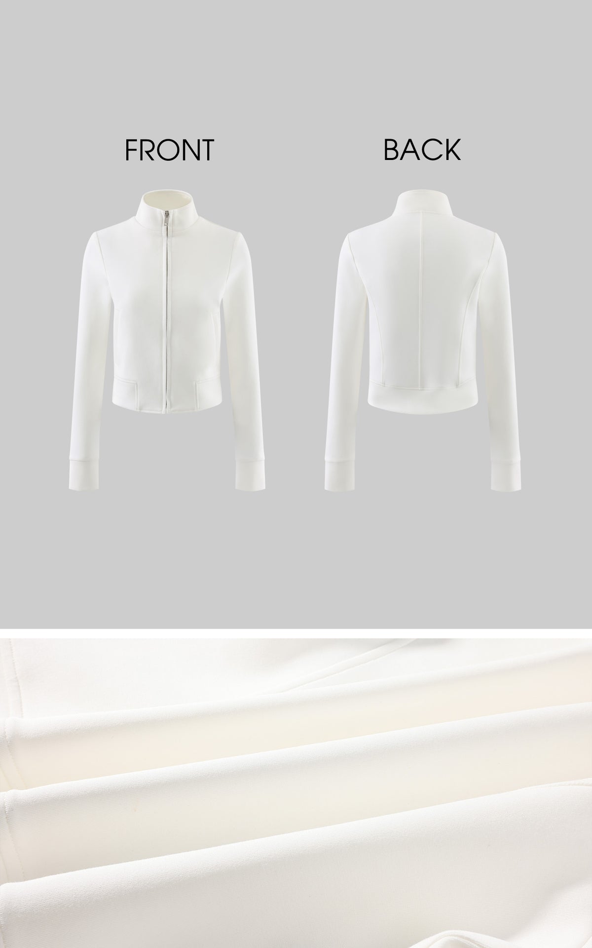 Hydrae Sculpted High-Neck Zip-Up Fitted Jacket