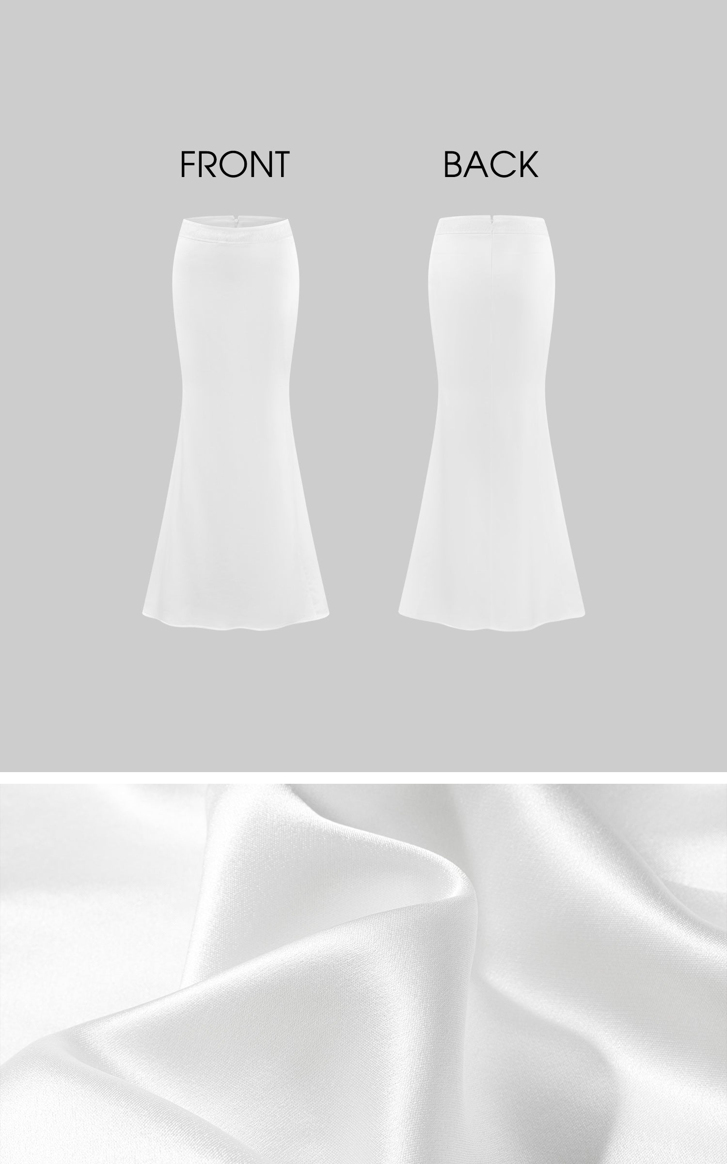 ROVENTE Satin Mermaid Maxi Skirt with Lace Waist Detail