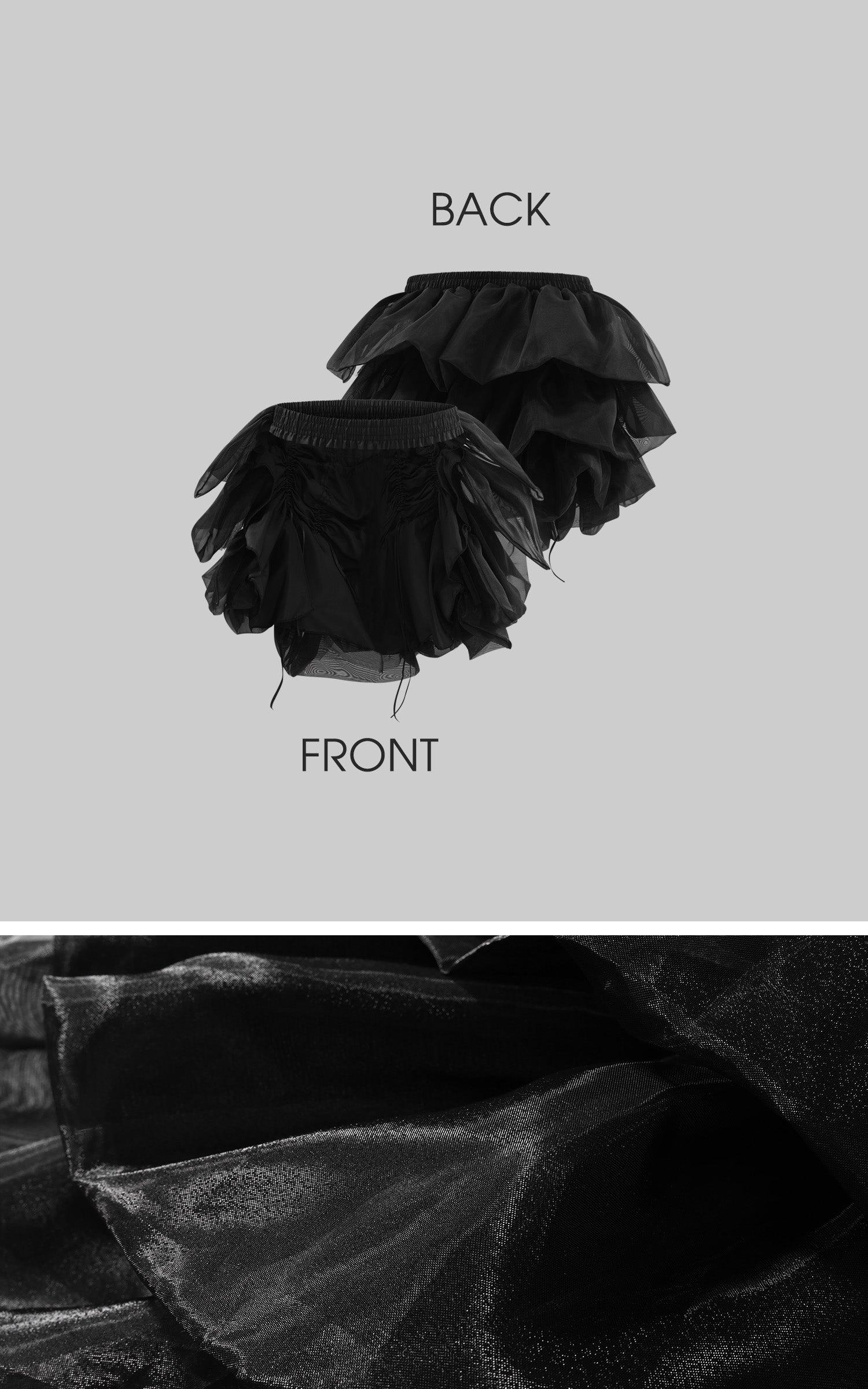 Rase Le Sol Sheer Layered Corset Top &amp; Asymmetric Ruffle Skirt Set