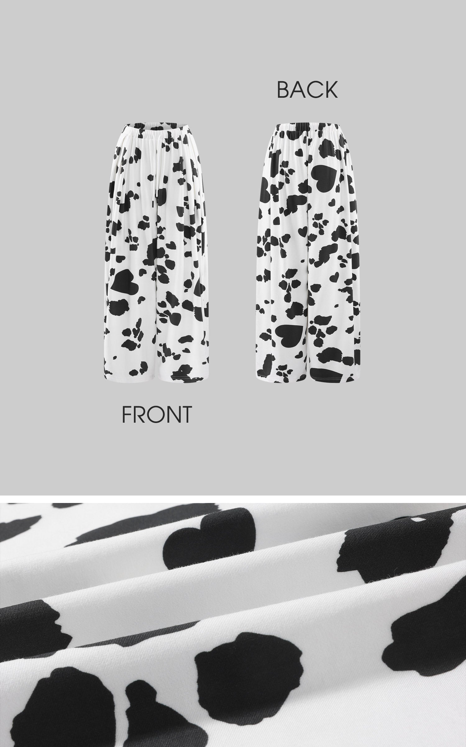 WARDEN EDGE Oversized Cow Print Balloon Wide-Leg Pants