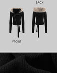 WARDEN EDGE Asymmetric Zip Fur-Trim Knit Jacket