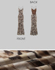 Robe longue à imprimé animalier dos nu
