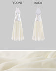 ROVENTE Sequin Halter Chiffon Maxi Dress