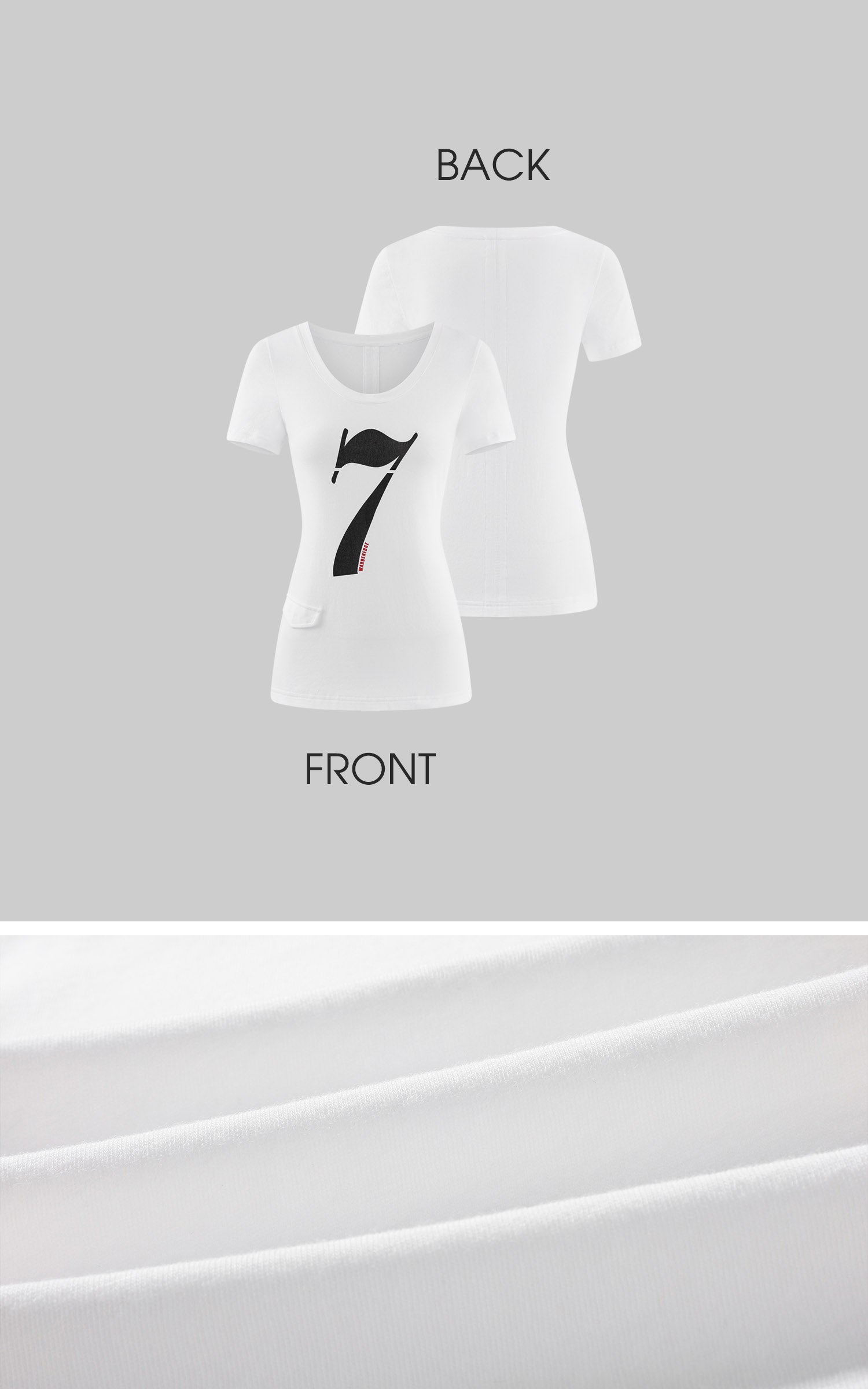 WARDEN EDGE Number 7 Scoop Neck T-Shirt &amp; Low Rise Denim Shorts Set