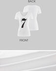 WARDEN EDGE Number 7 Scoop Neck T-Shirt & Low Rise Denim Shorts Set