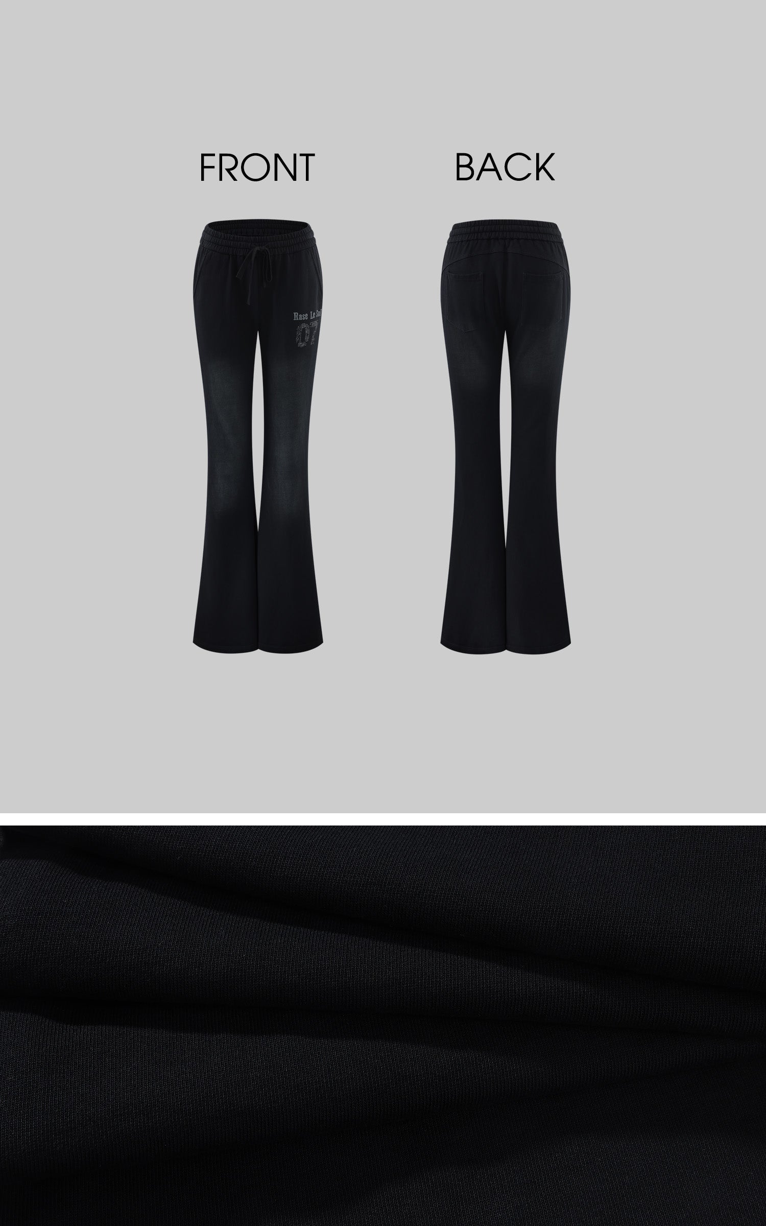 Rase le sol Pantalon de survêtement évasé à taille basse et motif délavé