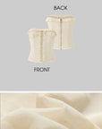 Rase le sol Sheer Mesh Corset Top with Ruffle Lace Trim - PINKPARKS