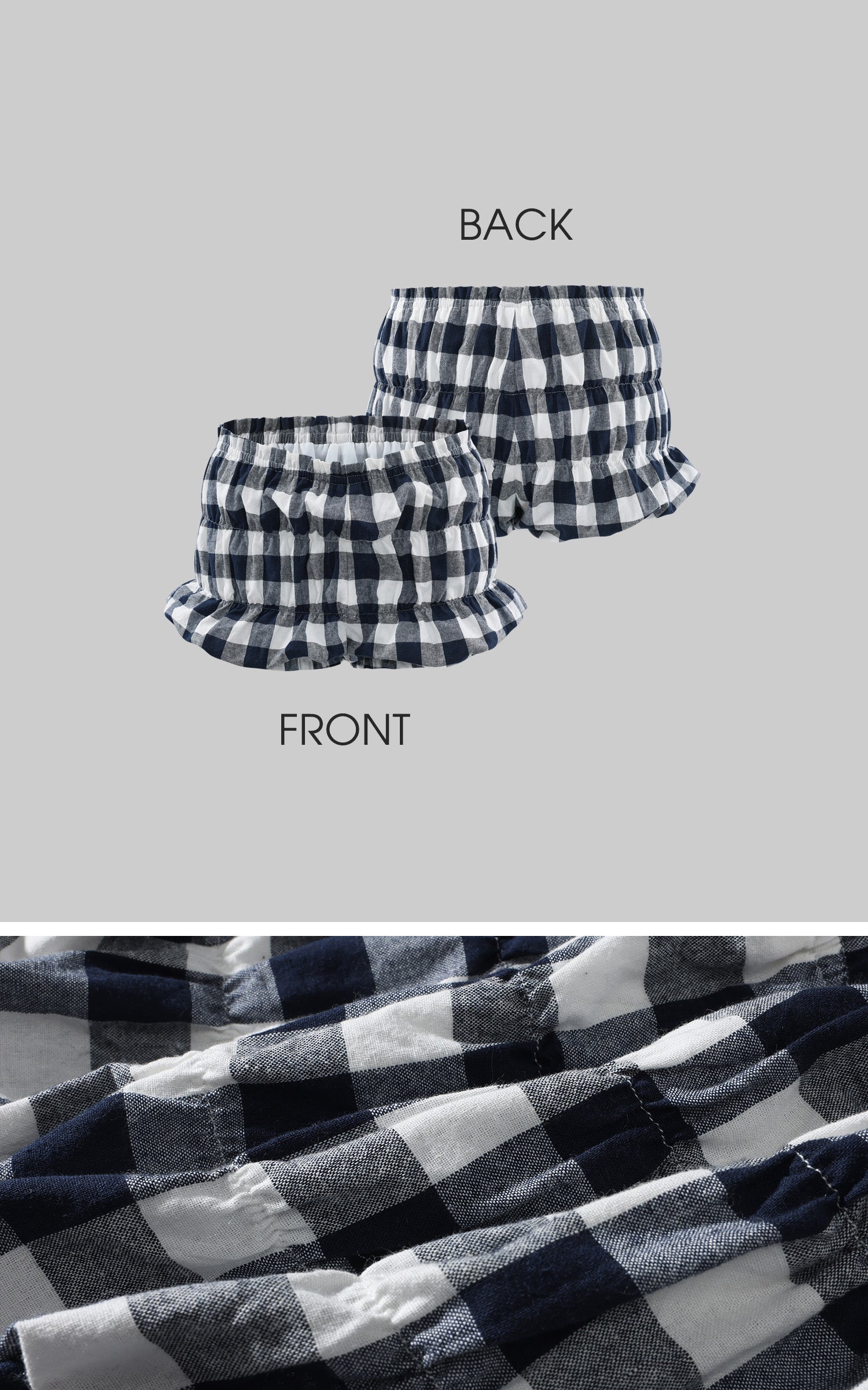 WARDEN EDGE Gingham Bubble Mini Shorts