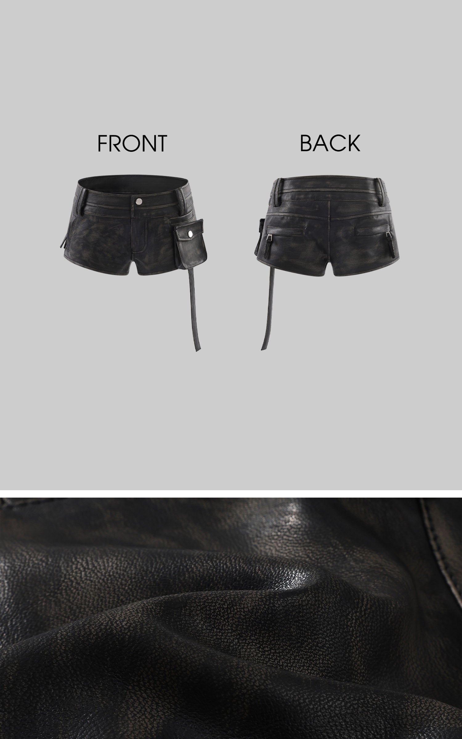 WARDEN EDGE Cuir taille basse à poche utilitaire Short