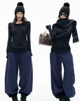 IAMXIAA Ruched Ribbed Longline Slim-Fit Knit Top