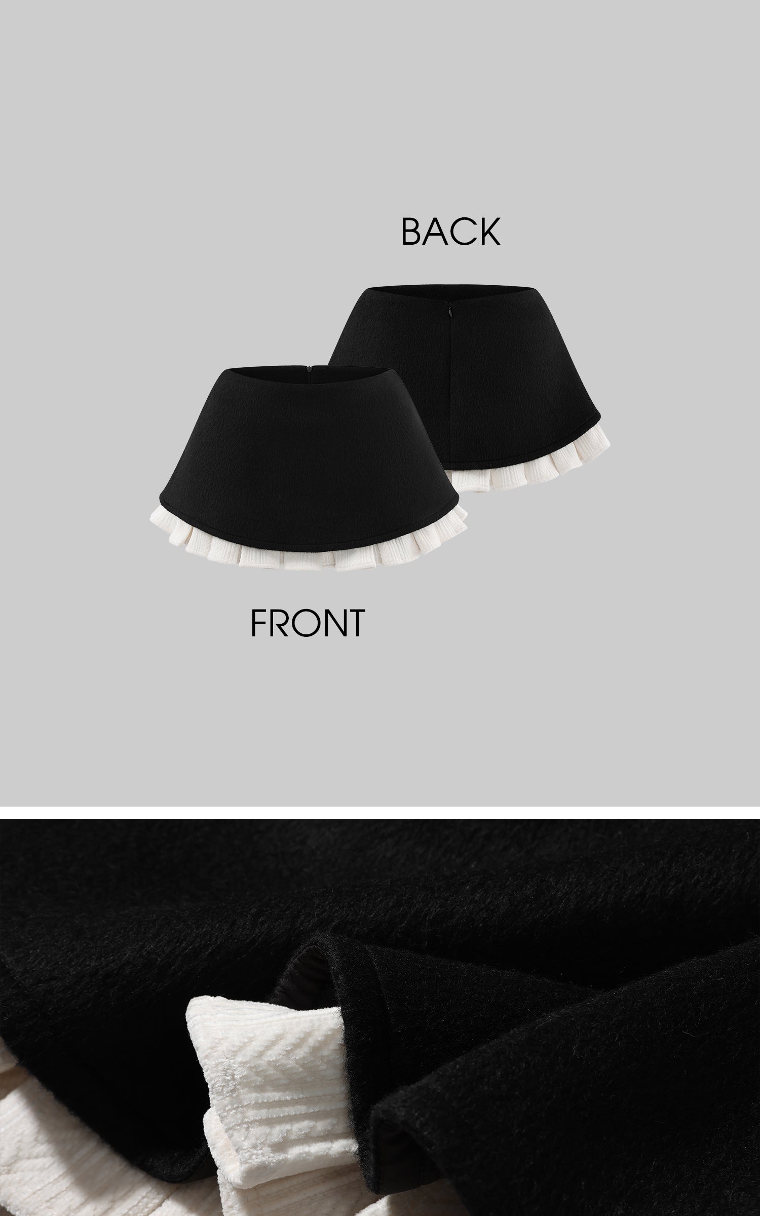 Rase le sol Wool Jacket and Layered Mini Skirt Set