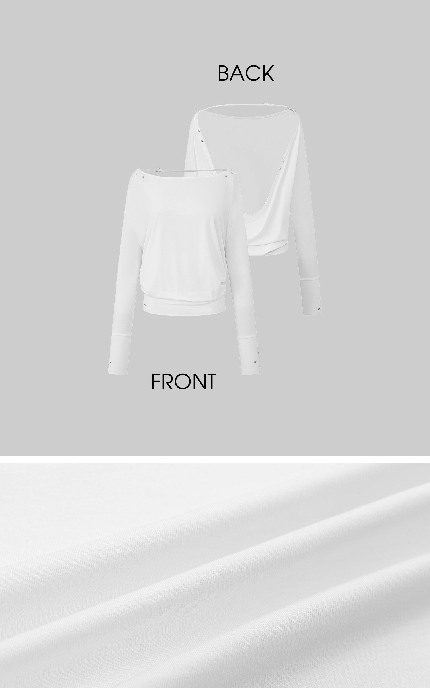 IAMXIAA Open-Back Studded Long Sleeve Top