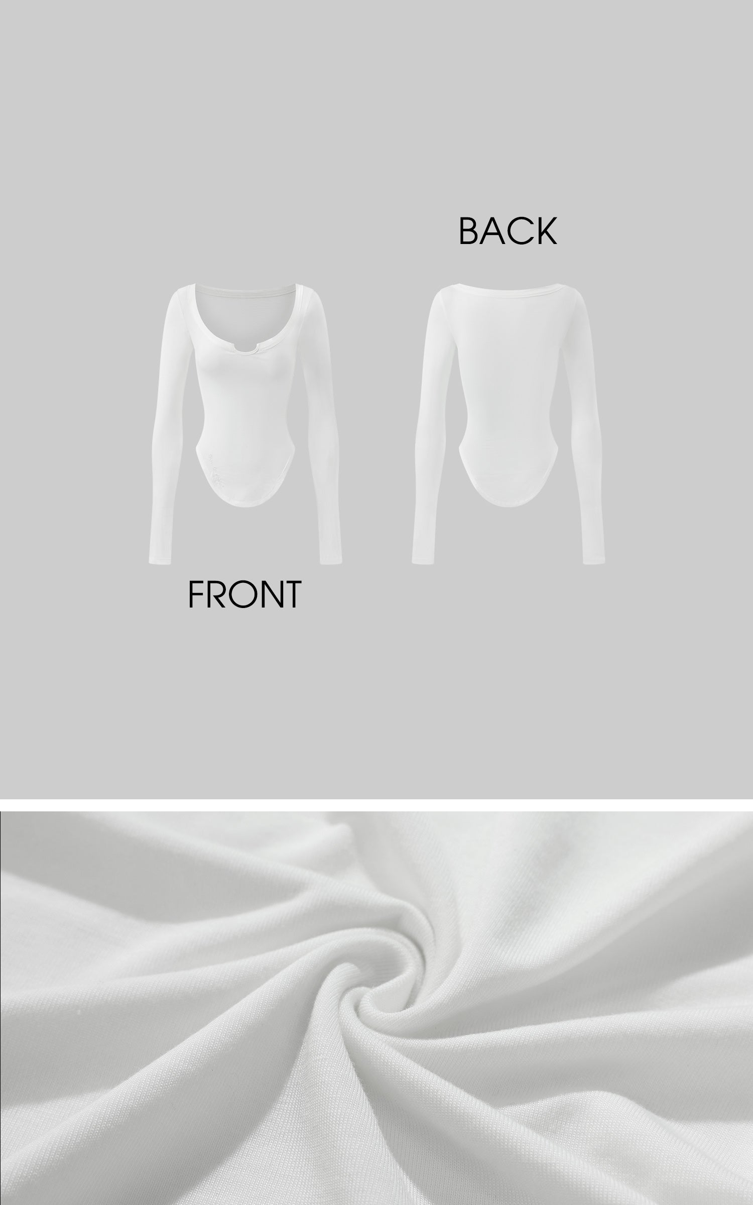Rase le sol Cutout Neckline Curved Hem Long Sleeve Top - PINKPARKS
