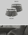 WARDEN EDGE Tailored Plaid Mini Shorts with Contrast Knit Waistband and Utility Detail