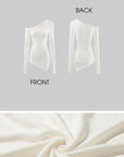 Rase le sol Asymmetric Off-Shoulder Ruched Long Sleeve Top