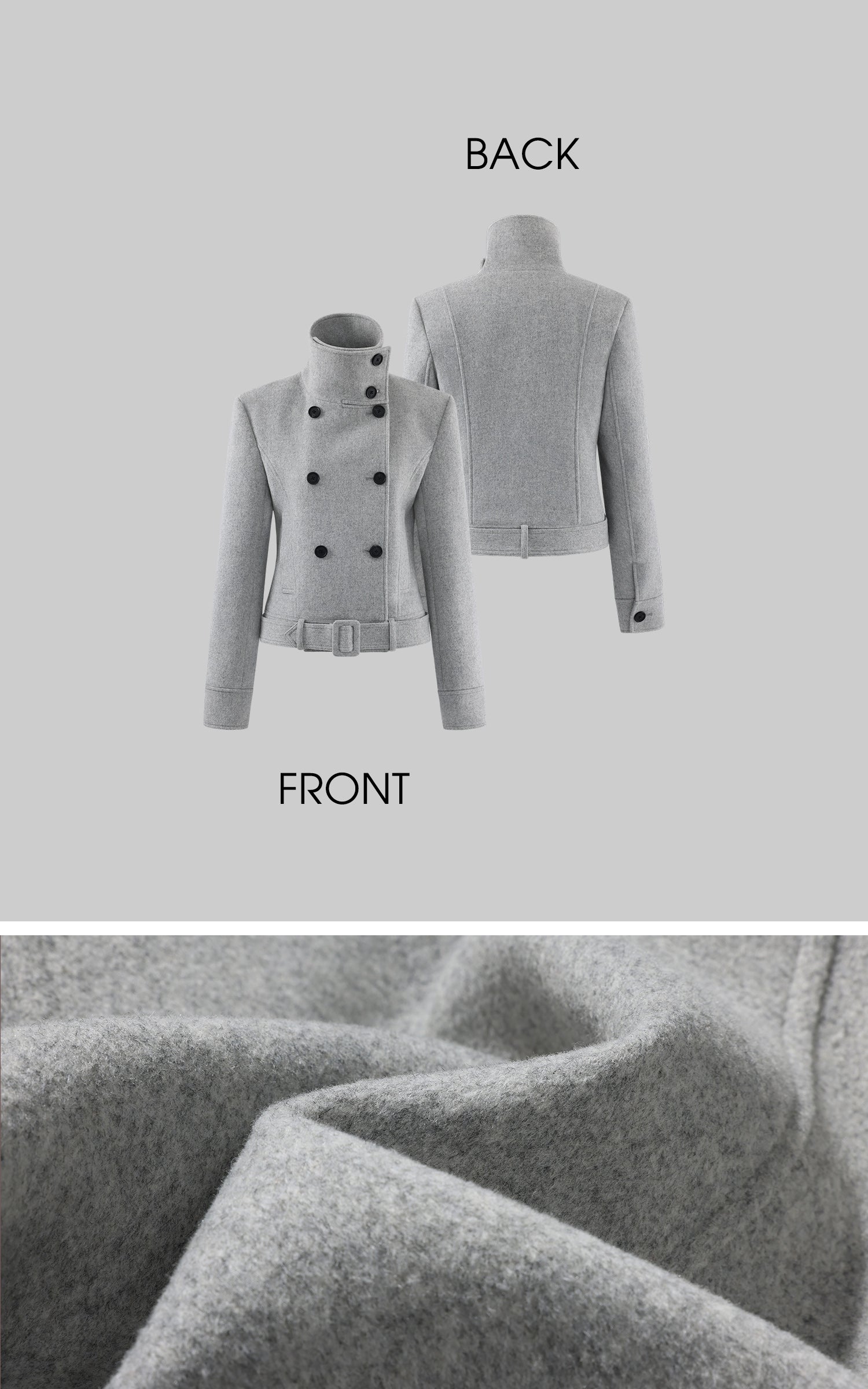ROVENTE Structured High-Neck Wool Jacket