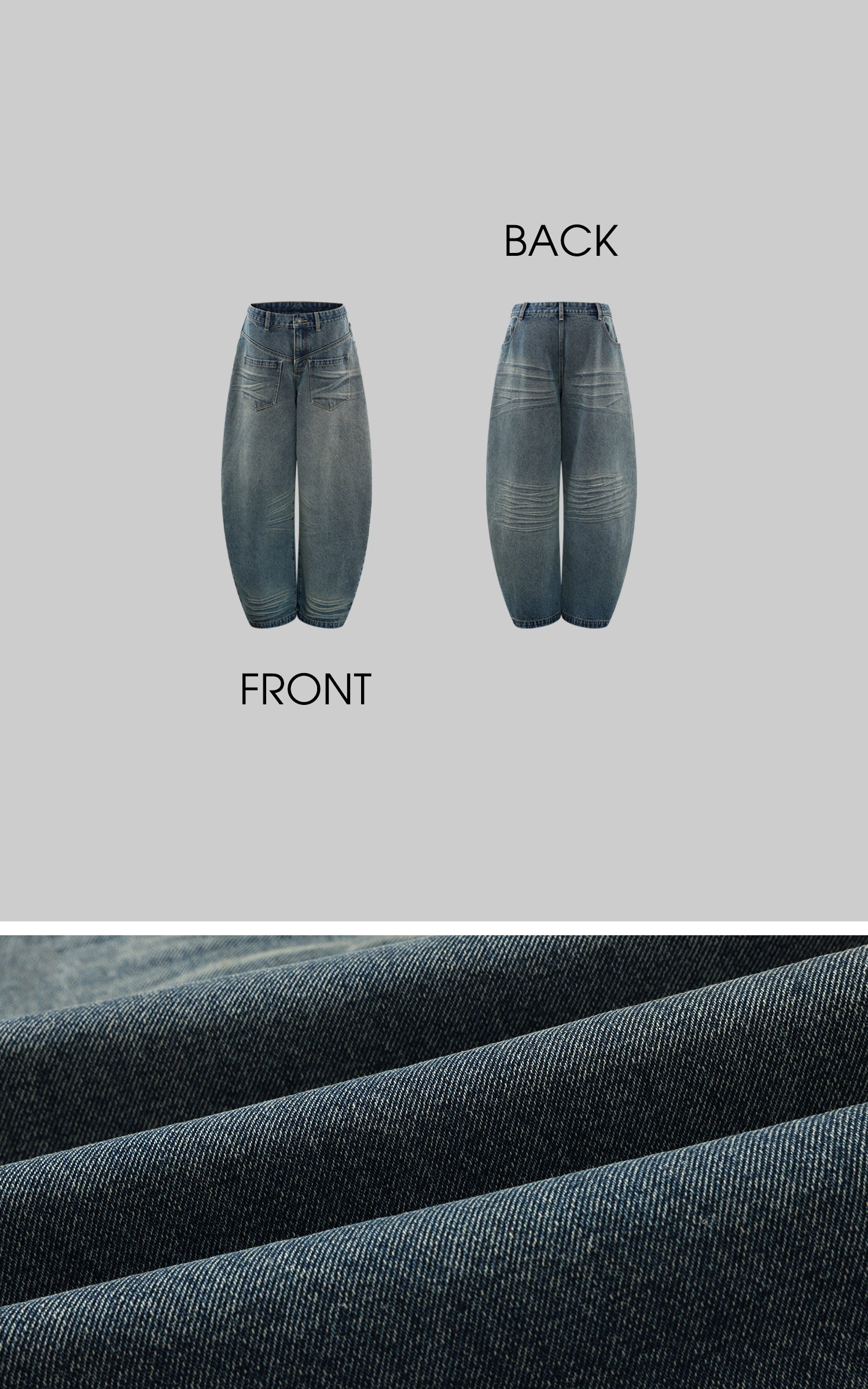 0122stepll Curved Wide-Leg Dragging Jeans