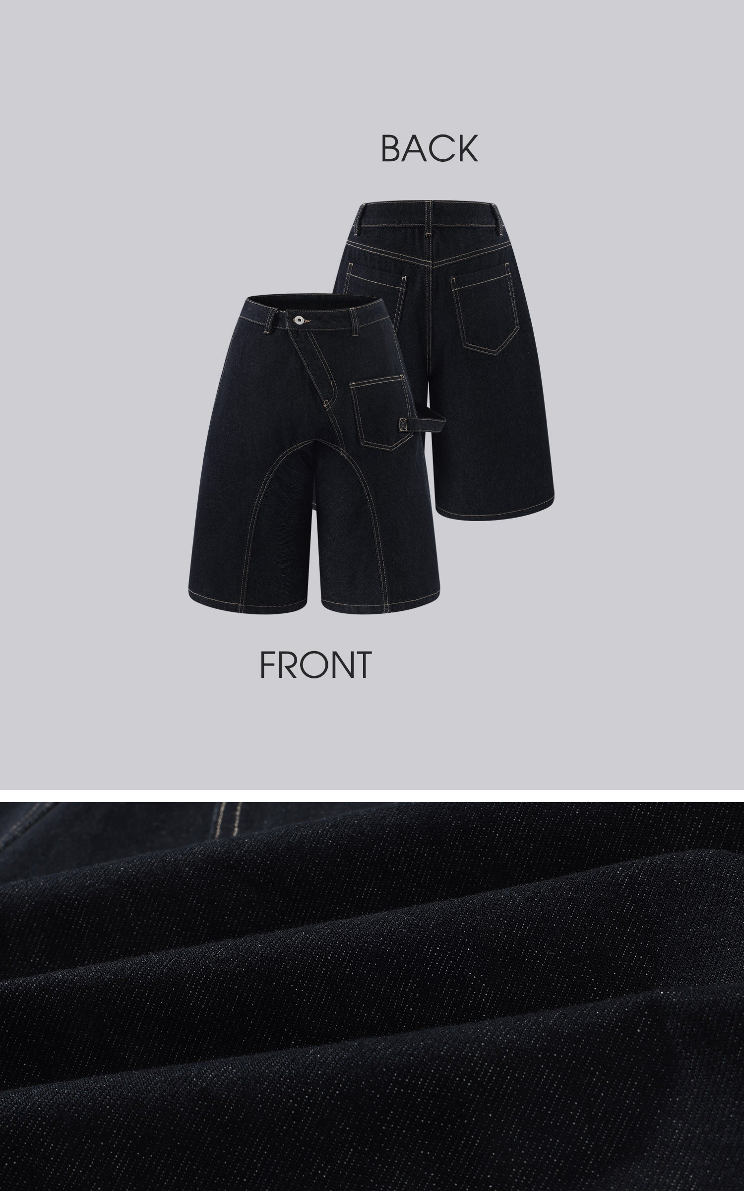 WARDEN EDGE Raw Structure Wide Denim Shorts