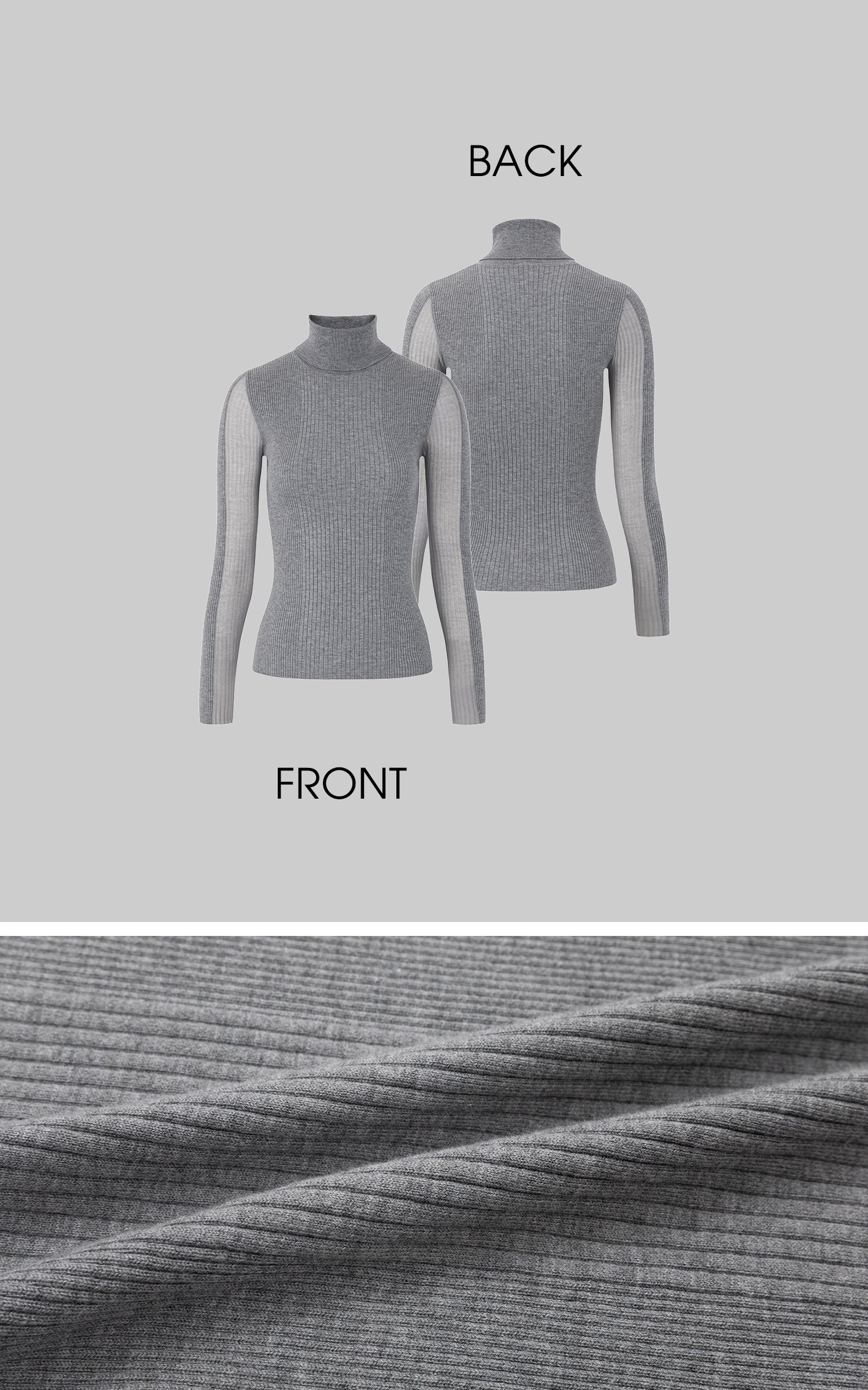 IAMXIAA Haut de base côtelé à col roulé