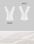 Hydrae Romantic Off Shoulder Chiffon Ruffle Ruched Top