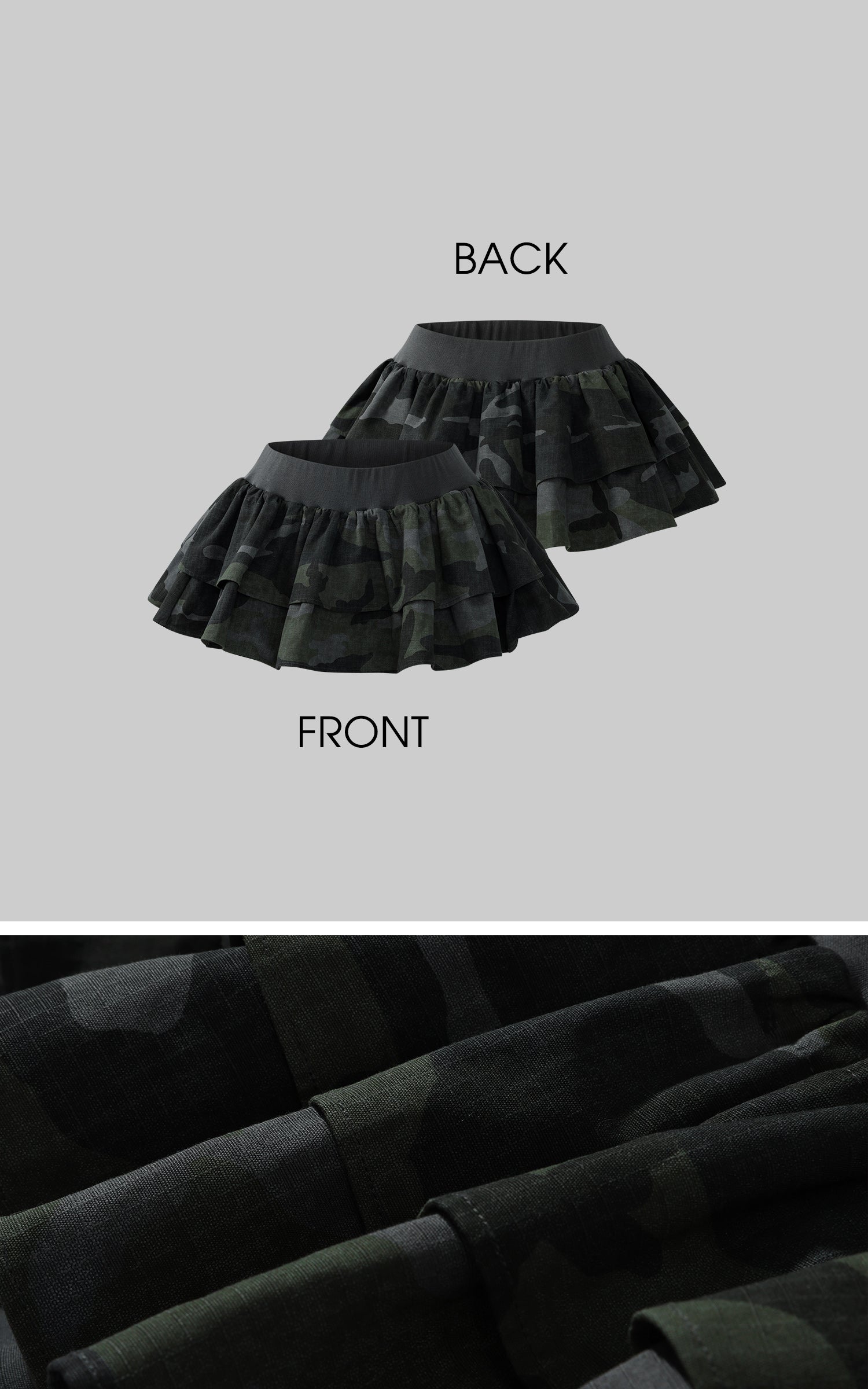 WARDEN EDGE Camo Layered Mini Skirt with Built-in Shorts
