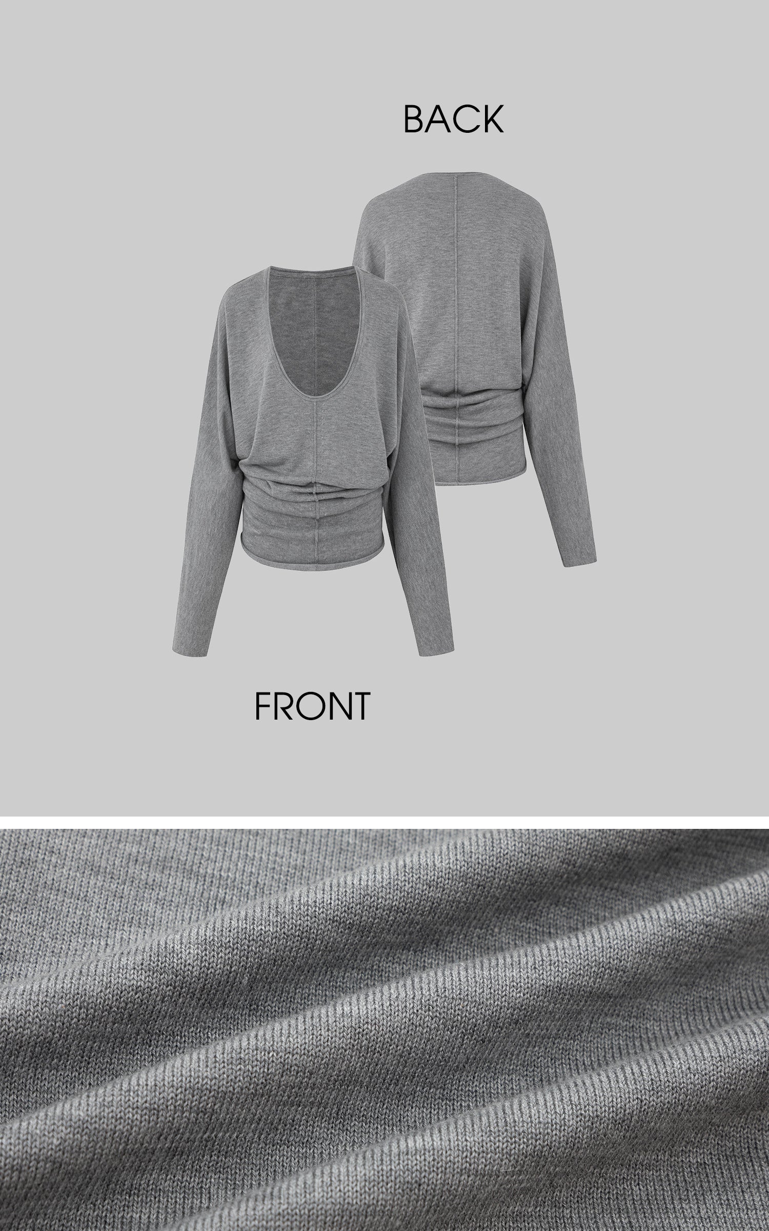 IAMXIAA Deep V Batwing Knit Top
