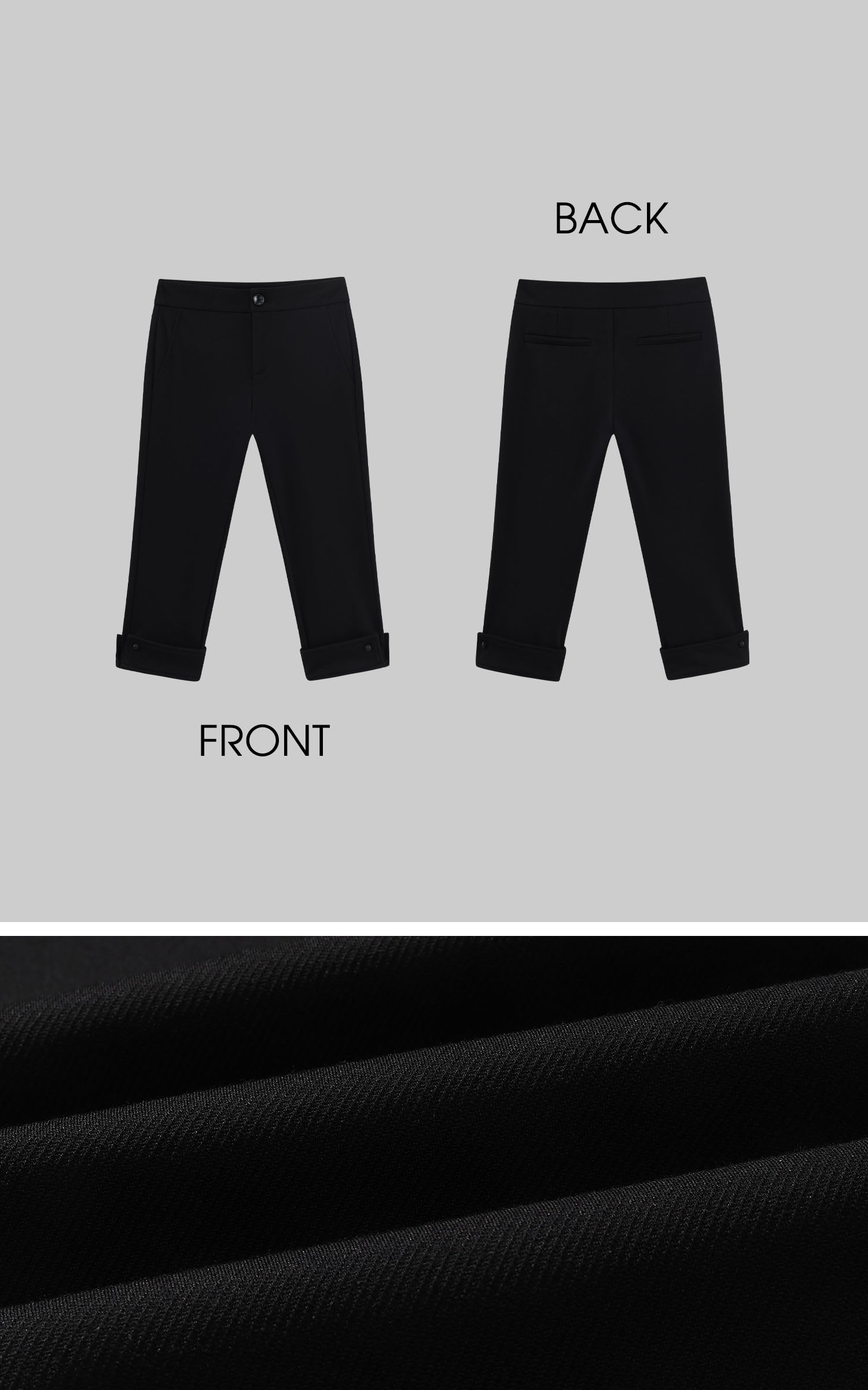 Hydrae Slim Cropped Tailored Pants Low Rise Structured Capri Trousers Rolled Hem Fit